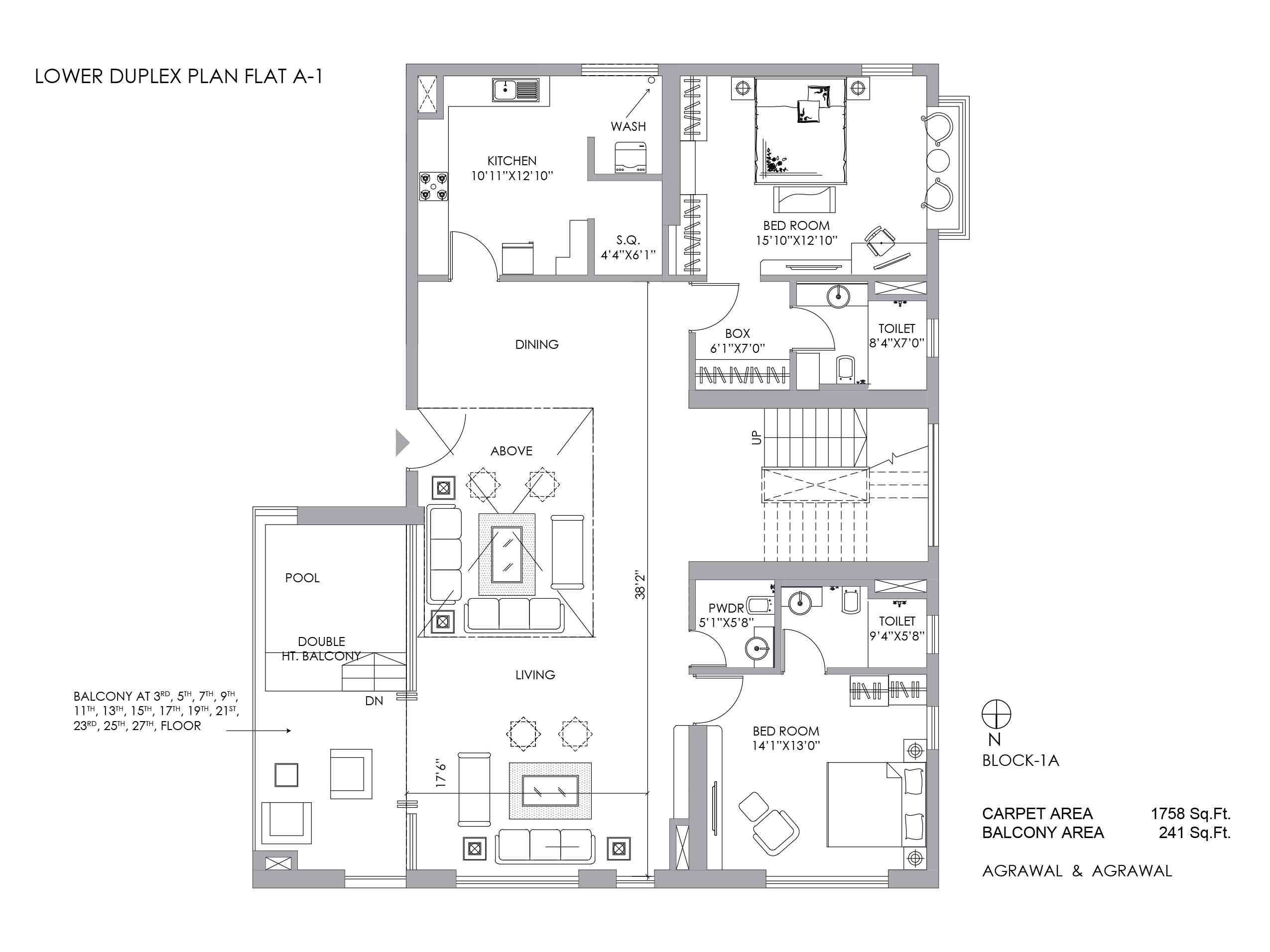 LOWER DUPLEX PLAN FLAT A-1
