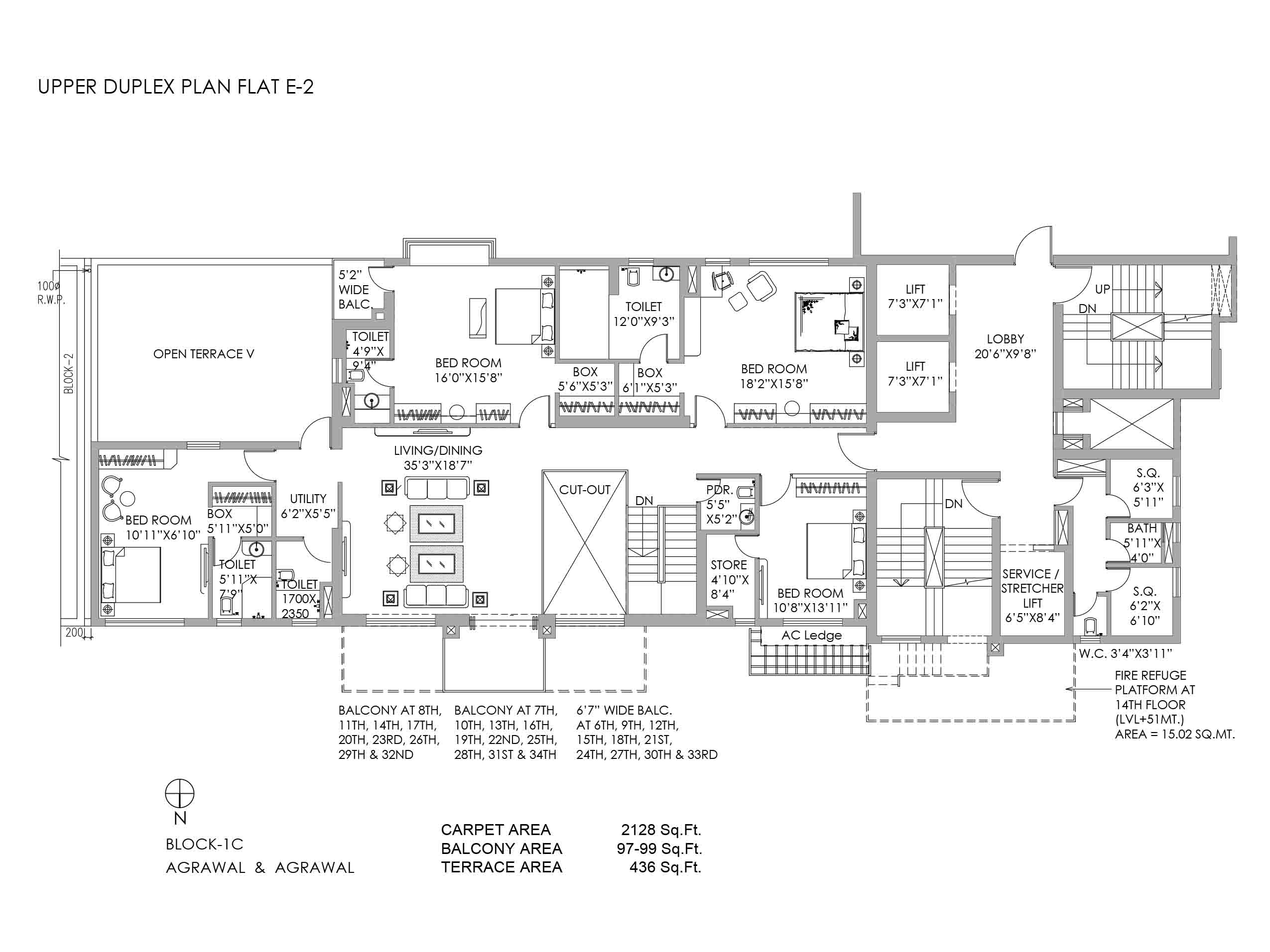 LOWER DUPLEX PLAN FLAT E-2