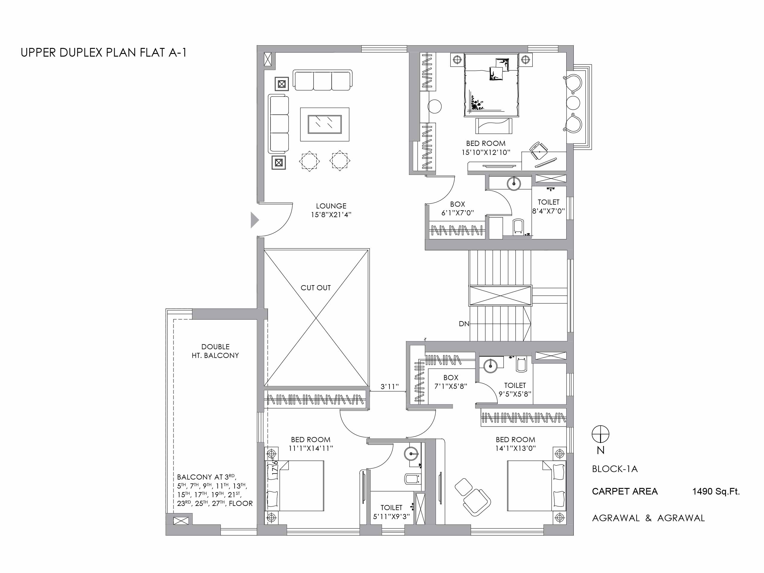 UPPER DUPLEX PLAN FLAT A-1