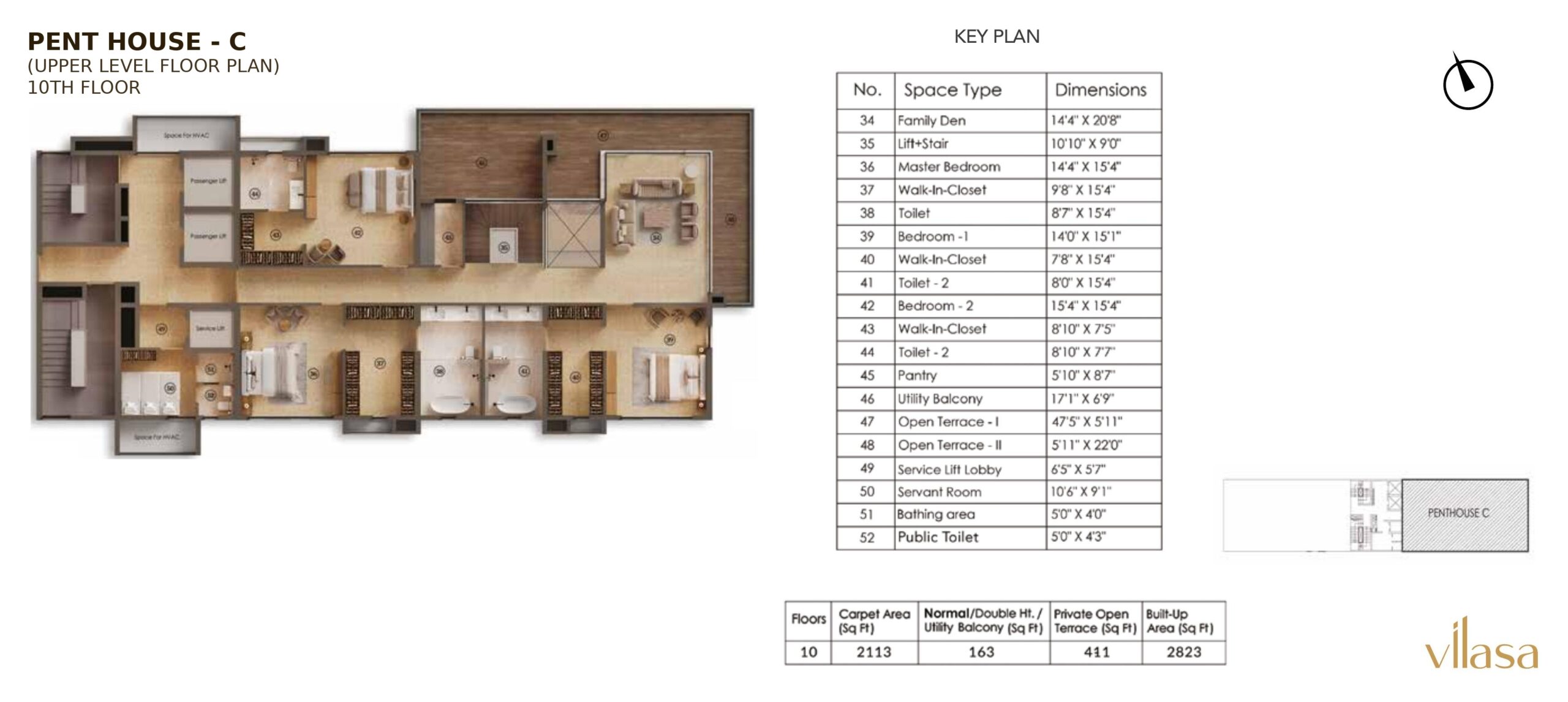 (UPPER LEVEL FLOOR PLAN) 10TH FLOOR