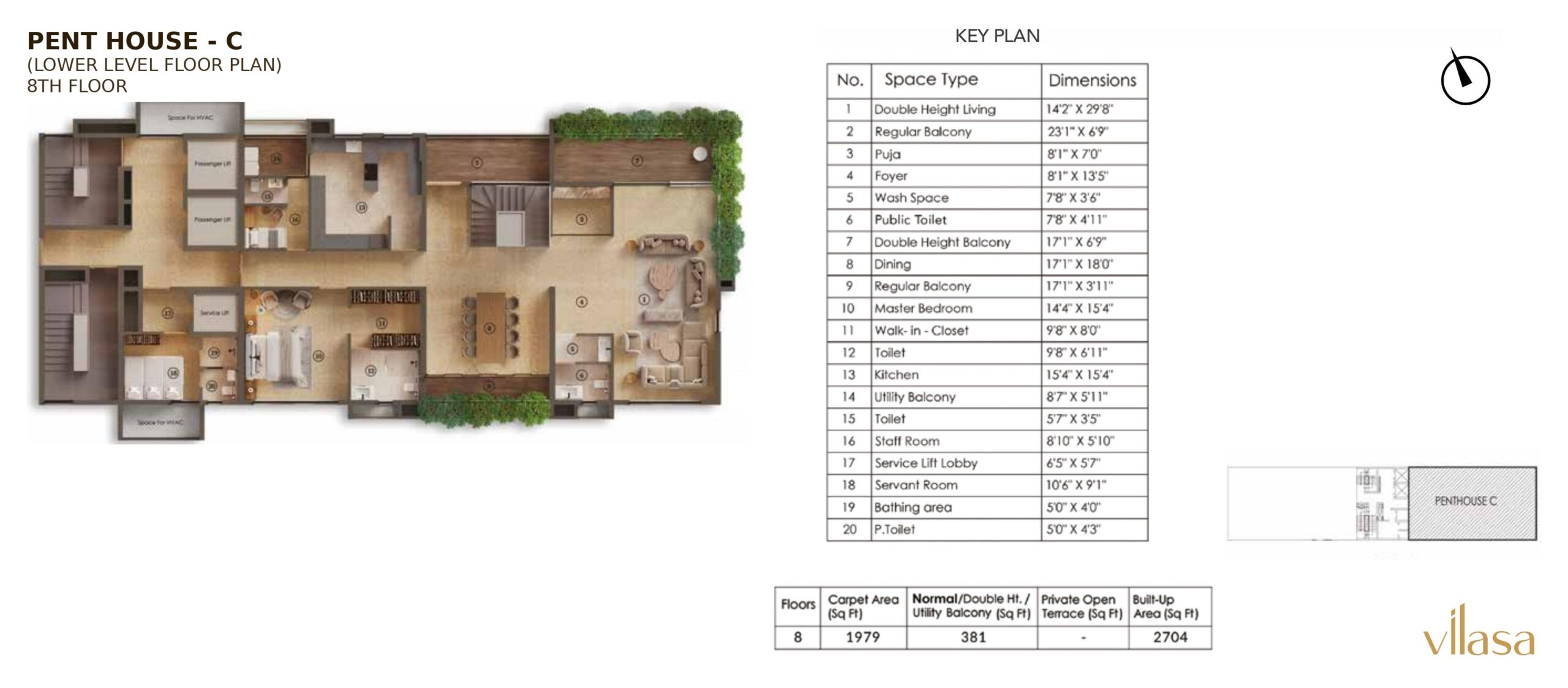 (LOWER LEVEL FLOOR PLAN) 8TH FLOOR