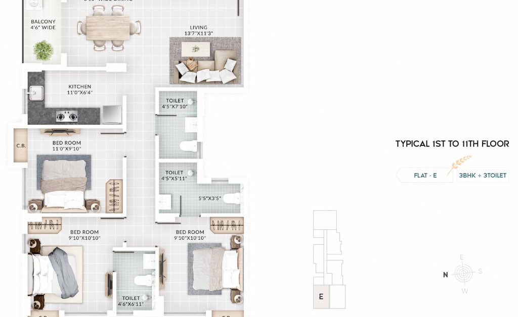 TYPICAL 1ST TO 11TH FLOOR