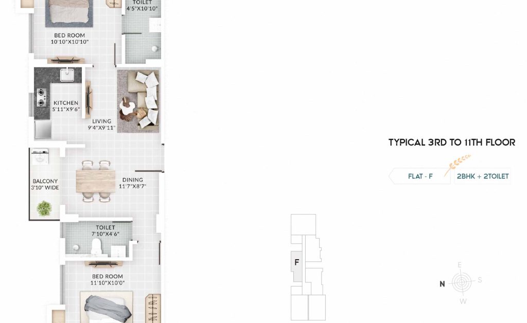 TYPICAL 3RD TO 11TH FLOOR_FLAT F