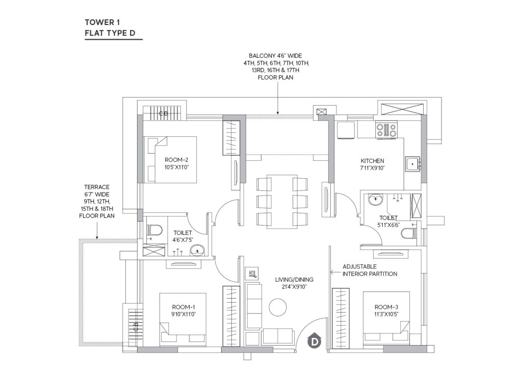 Tower 1 - Flat D